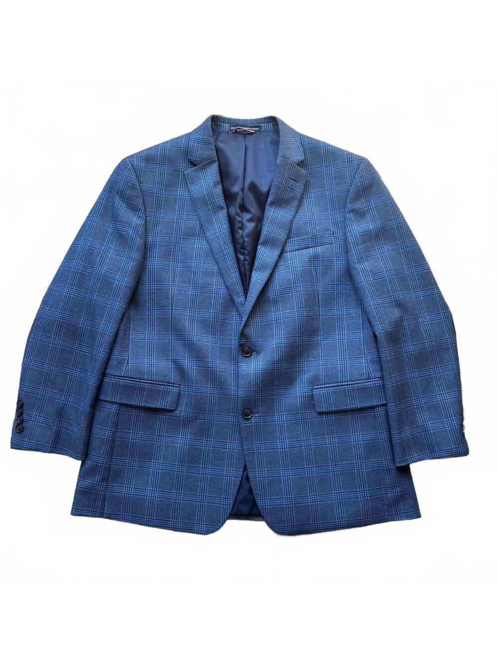 Vintage Tommy Hilfiger Blue Academia Plaid Blazer Size 44R
